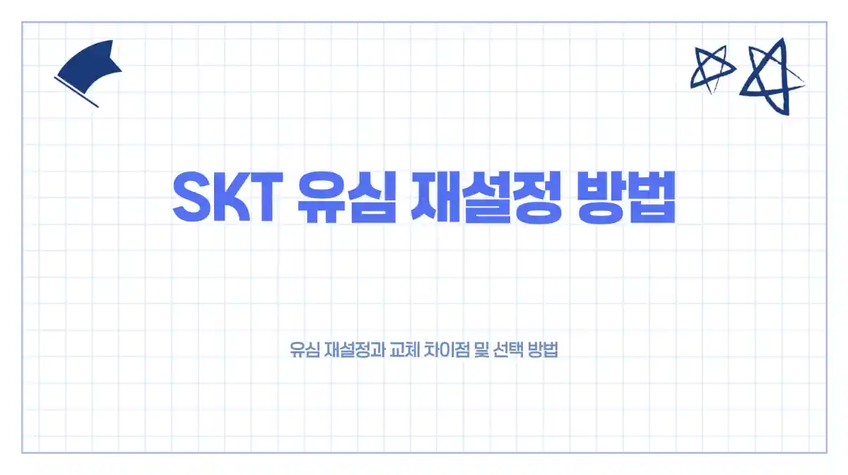 SKT 유심 재설정 방법- 유심 재설정과 교체 차이점 및 선택 방법