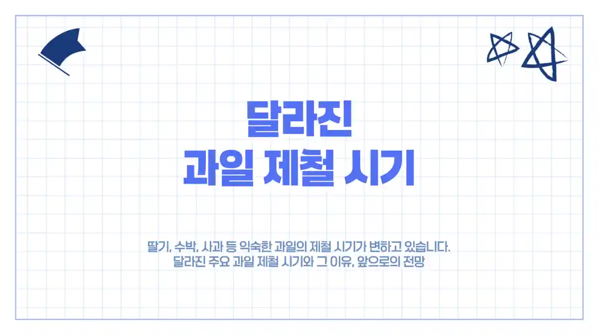 사과,수박,딸기 제철은 언제?? 달라진 과일 제철 시기 정리