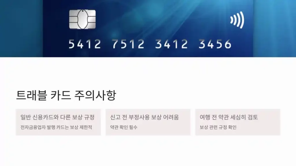 신용카드 분실 후 부정사용 보상 03 트래블 카드 주의사항
