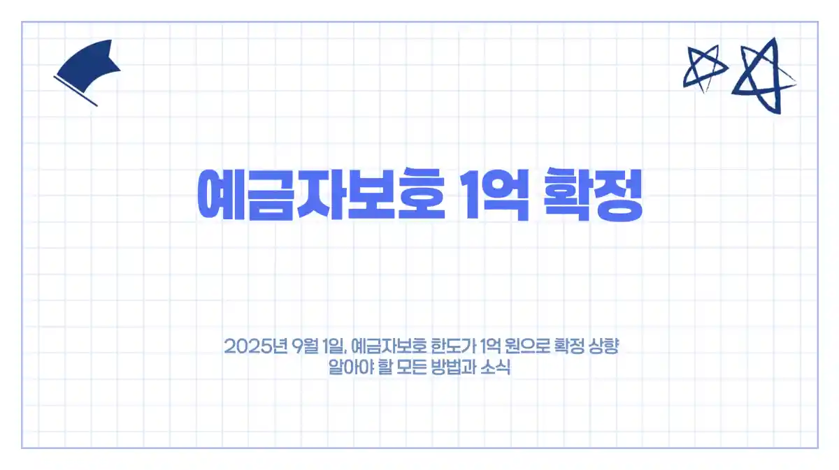 예금자보호 1억 확정! 9월 시행 앞두고 알아야 할 모든 방법과 소식