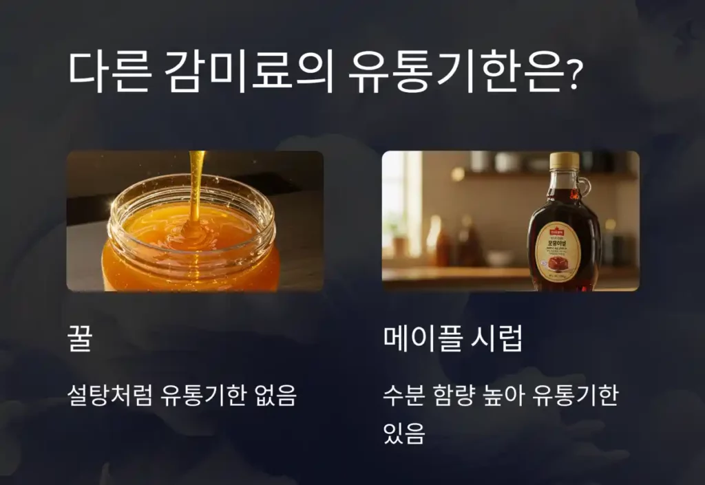 1 설탕 유통기한 09 꿀 메이플시럽