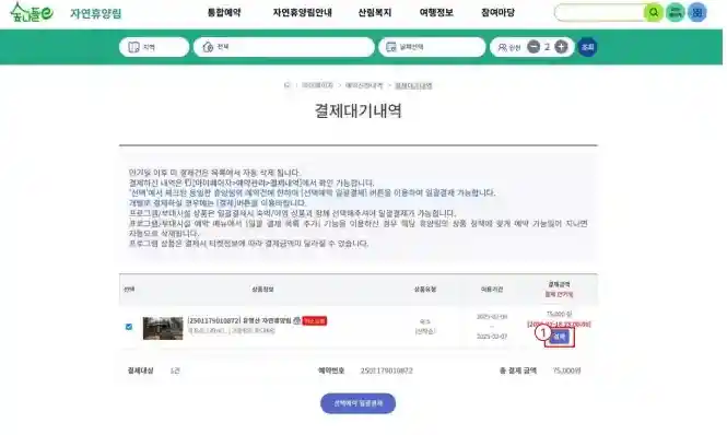 결제 방법 2 결제 대기 내역