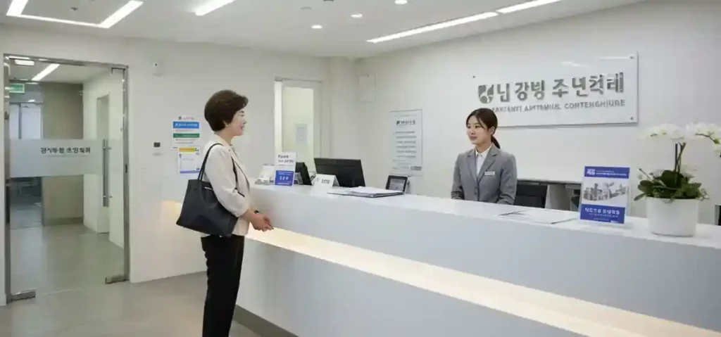 이미지 생성 관리사무소 은행 창구 접수 인포메이션