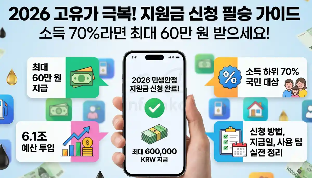 2026 고유가 피해지원금 신청 방법 및 대상자 지급일 확인 총정리