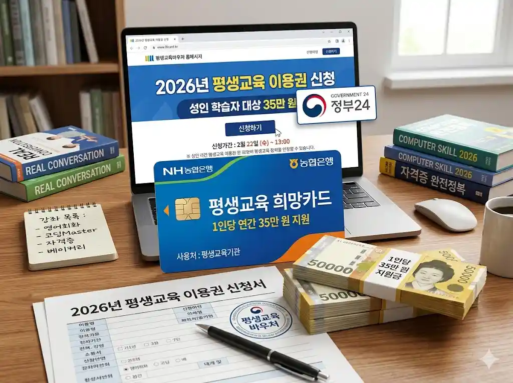 평생교육 이용권 신청 방법 및 1인당 35만원 지원 대상 총정리