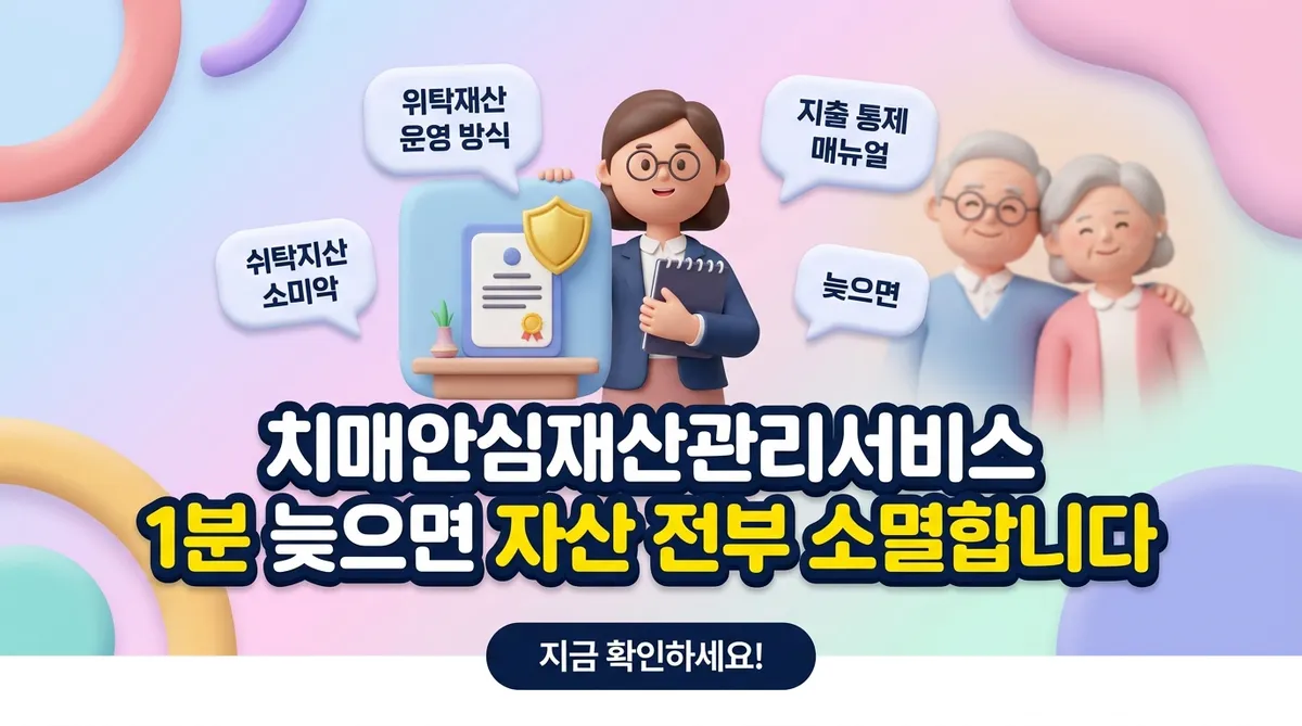 치매안심재산관리서비스 1분 늦으면 자산 전부 소멸합니다 - 대표 이미지