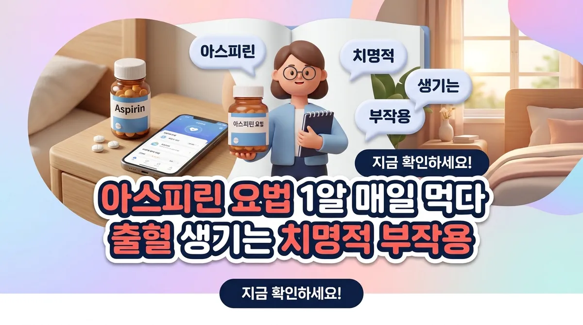아스피린 요법 1알 매일 먹다 출혈 생기는 치명적 부작용 - 대표 이미지