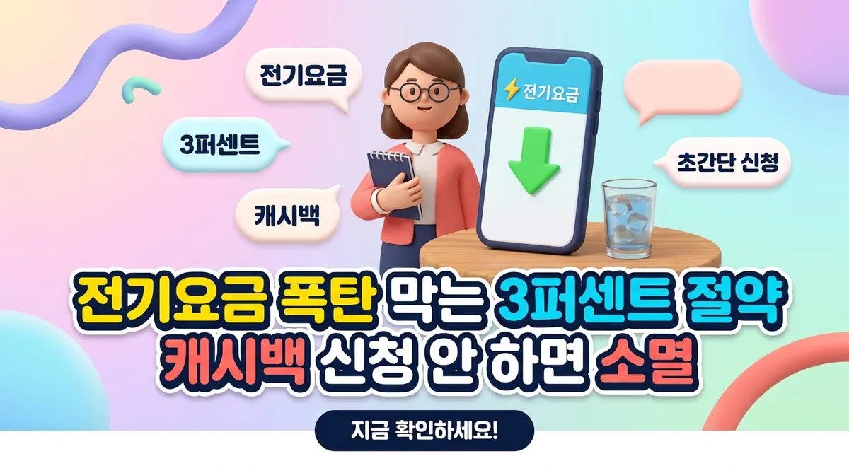 전기요금 폭탄 막는 3퍼센트 절약 캐시백 신청 안 하면 소멸 - 대표 이미지