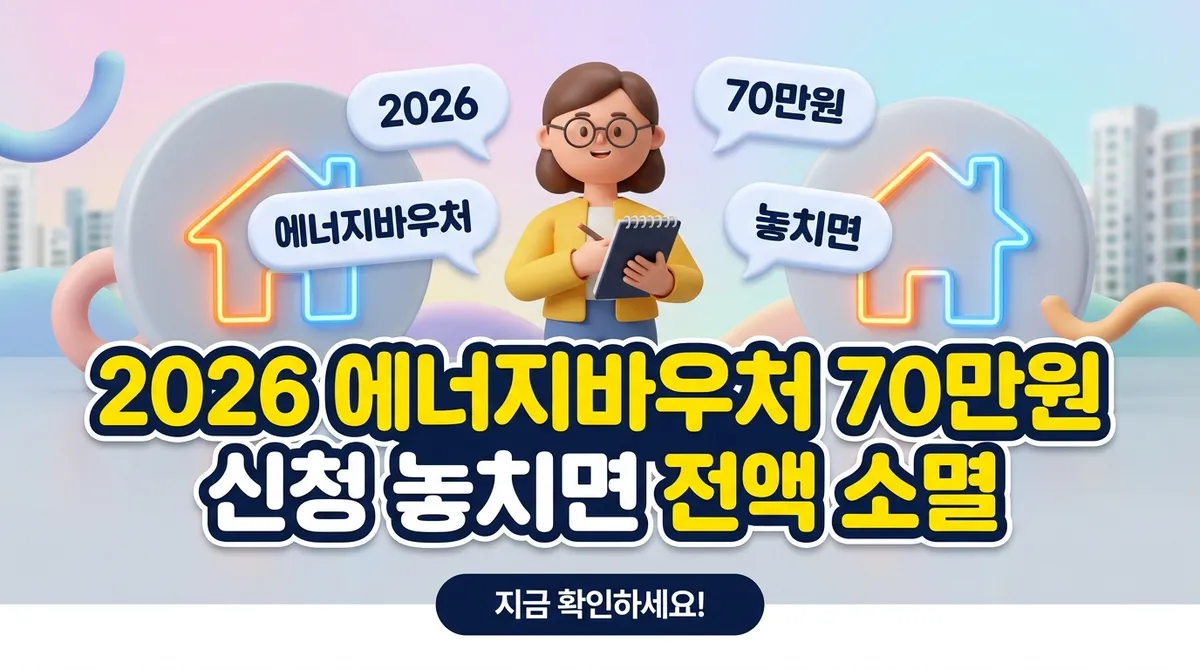 2026 에너지바우처 70만원 신청 놓치면 전액 소멸 - 대표 이미지