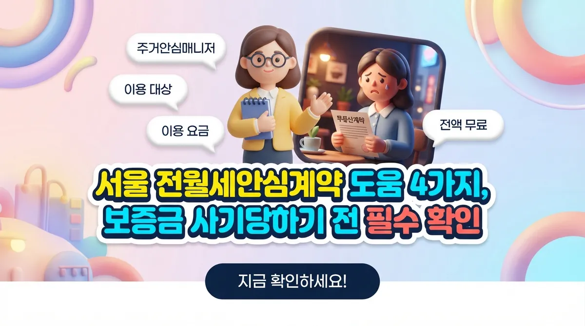 서울 전월세안심계약 도움 4가지, 보증금 사기당하기 전 필수 확인 - 대표 이미지